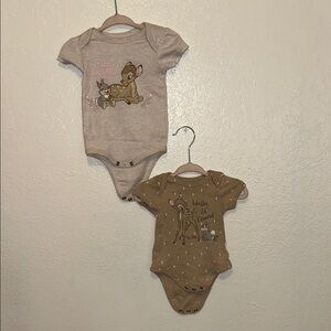 Disney Bambi Bodysuit Set - Light Gray and Light Brown